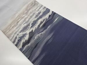 綴れ抽象波模様織出し名古屋帯
